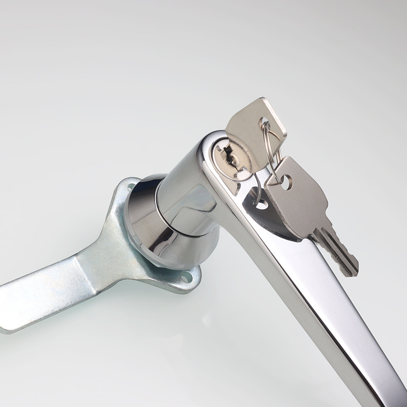 Hengzhu MS316 Zn ötvözet fogantyúzár elosztó dobozokhoz, magas és alacsony feszültségű szekrényekhez, fényes króm felület