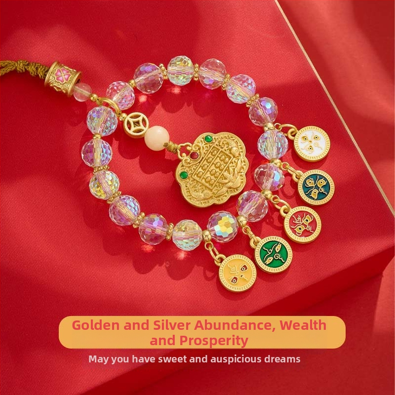 Automobilio pakabukų dekoracija su glazūruoto stiklo abakusu ir Turtingumo Dievu, Kinijos stilius, žvaigždžių/saulės/mėnulio motyvai