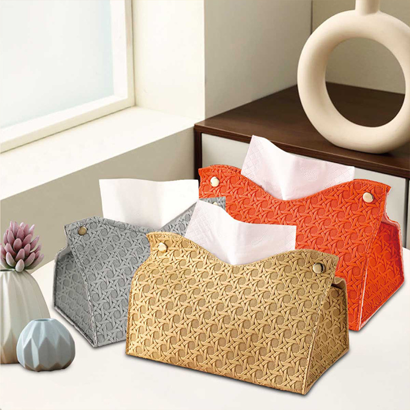 Cutie de șervețele PGZJ-1 — Piele; Potrivită pentru mașină, living și baie; Stil modern minimalist; Origine: Zhejiang