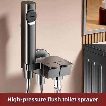 WC loputusspreipüstol seinale kinnitatud vasknurgaventiliga, 1,5 MPa, G1/2, Toilet Companion, kaasaegne minimalistlik stiil