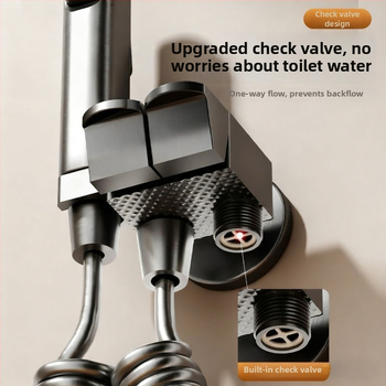 WC loputusspreipüstol seinale kinnitatud vasknurgaventiliga, 1,5 MPa, G1/2, Toilet Companion, kaasaegne minimalistlik stiil