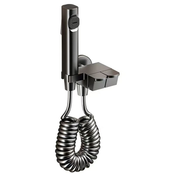 WC loputusspreipüstol seinale kinnitatud vasknurgaventiliga, 1,5 MPa, G1/2, Toilet Companion, kaasaegne minimalistlik stiil