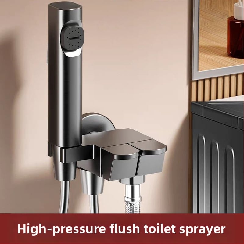 WC loputusspreipüstol seinale kinnitatud vasknurgaventiliga, 1,5 MPa, G1/2, Toilet Companion, kaasaegne minimalistlik stiil