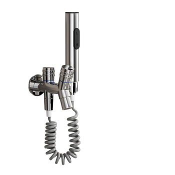 WC társ permetezőpisztoly — sárgaréz+ABS, falra szerelhető, egynyílású csap, gombos működés, magas nyomású víz