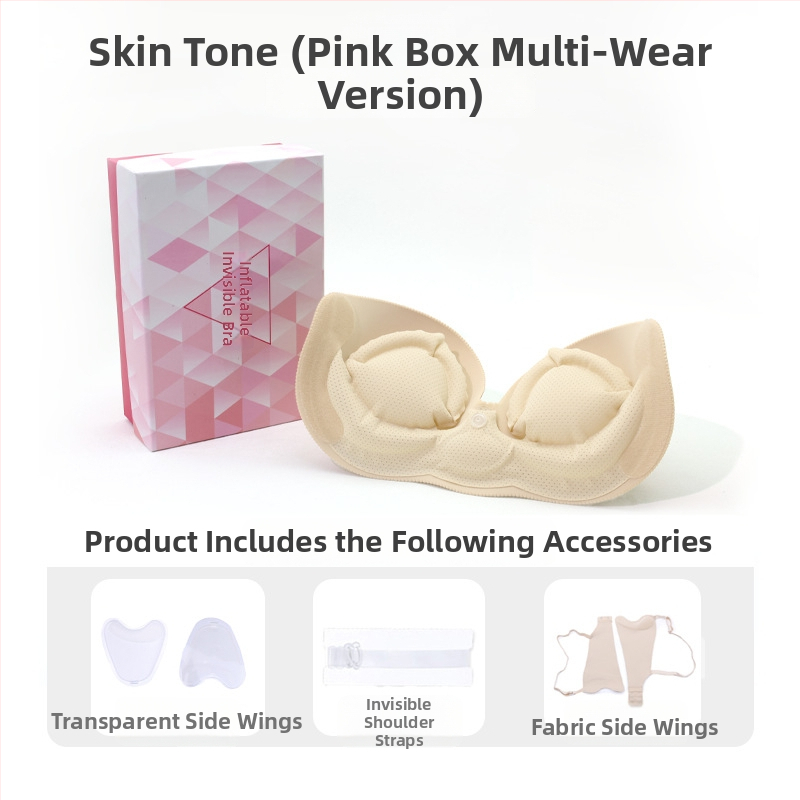 Jednodielna nafukovacia neviditeľná podprsenka pre malé prsia, push-up, bezšvový dizajn, odnímateľné dvojité ramienka, bočné zapínanie, nylon s elastanom, vhodný na svadobné šaty