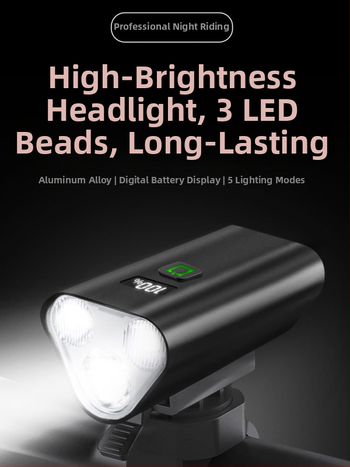 Predné svetlo pre cestný a horský bicykel, nočná jazda, s uchytením na zavesenie (Kód produktu 1239; Značka: Beautiful shirt; Dovoz: Nie)