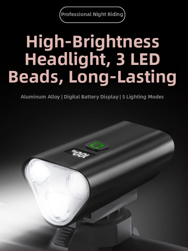 Predné svetlo pre cestný a horský bicykel, nočná jazda, s uchytením na zavesenie (Kód produktu 1239; Značka: Beautiful shirt; Dovoz: Nie)