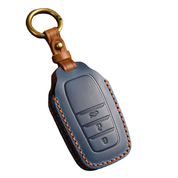 Auto võtmeümbris – Topeltõmblus, lehma nahk; Sobib Toyota Corolla, Avalon, Camry, C-HR, Levin, RAV4; Bränd hallmo