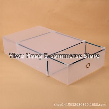 Box na topánky s kovovým okrajom a zásuvkou — jednoduchý a moderný úložný box, priehľadný PP (PP; Zásuvkový; Jednoduchý/Moderný; Priehľadný; Hmotnosť 0,45 kg)