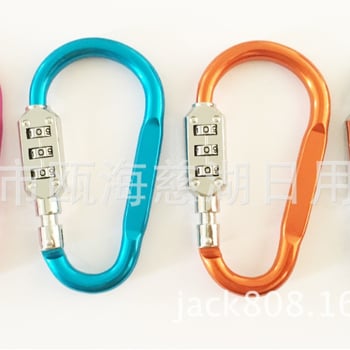 Mechanikus lakat D-típusú hátizsák-karabinerrel, cinkötvözetből, modell 407, testreszabható feldolgozás