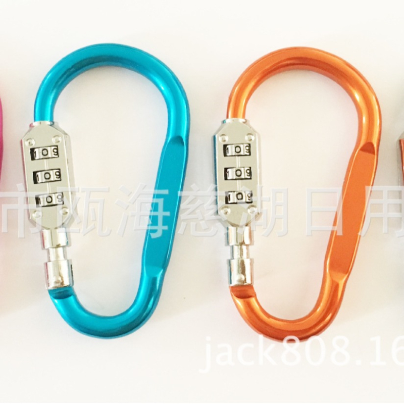 Mechanikus lakat D-típusú hátizsák-karabinerrel, cinkötvözetből, modell 407, testreszabható feldolgozás