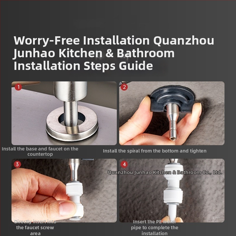 Ventil pre čistič vody, 304 nerezová oceľ, kuchynský priamy pitný vodovod, studená voda, pripojenie 2/4 bodov, keramický kotúčový ventil