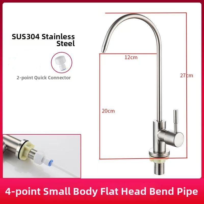 Ventil pre čistič vody, 304 nerezová oceľ, kuchynský priamy pitný vodovod, studená voda, pripojenie 2/4 bodov, keramický kotúčový ventil