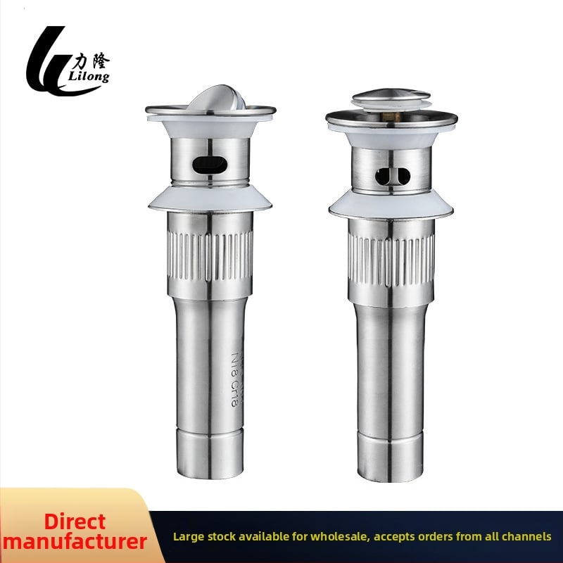 Lilong LL-15003 nerezová oceľ, jednopolový univerzálny flip-drain pre keramickú umývadlo – materiál 304, hmotnosť 256, moderný jednoduchý štýl