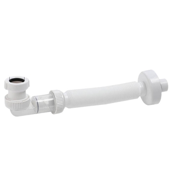 Дренажен маркуч за мивка – Danle модел 424, от неръждаема стомана и пластмаса, тип издърпване, разтегателен, двуглавен вход за вода