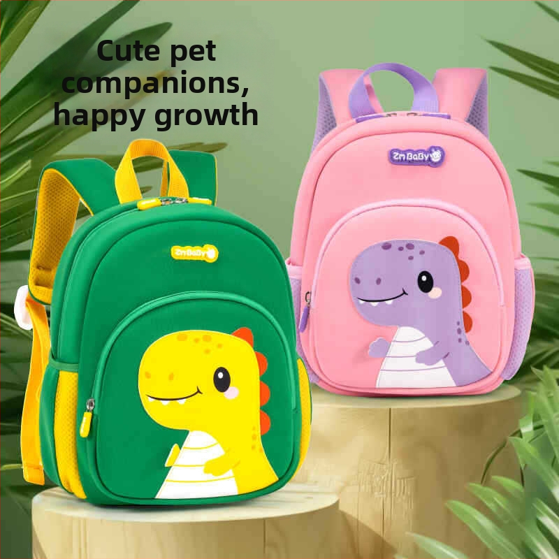 Laste dinosauruslik seljakott lasteaeda – ultra kerge, hingav, vargusvastane, väikese dinozauri muster, kumerad õlarihmad