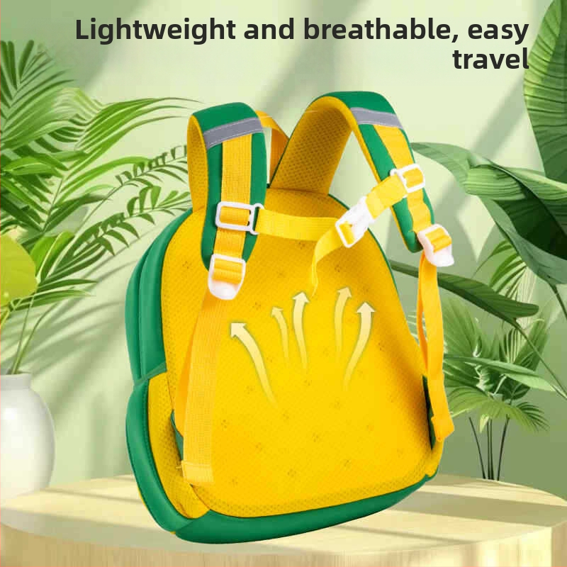 Detský batoh s dinosaurom do škôlky – ultra ľahký, priedušný, proti krádeži, s motívom malého dinosaura, zakrivené ramenné popruhy