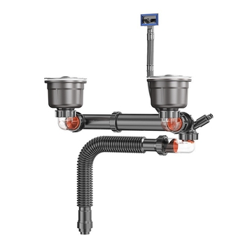 Dvojslotový odtok drezu, proti zápachu, z 304 nehrdzavejúcej ocele, model: Anti-odor artifact double-slot drain, hmotnosť cca 800 g