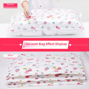 Jiajiale vakuová kompresná taška, PET+PE, Jac-9401, Girl Series Cherry, na prikrývky a oblečenie