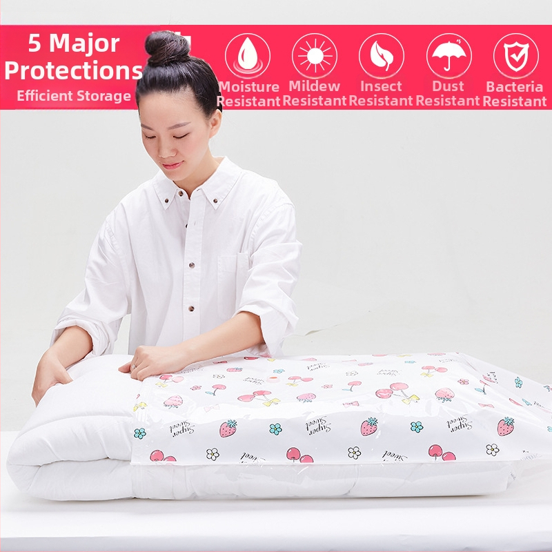 Jiajiale vakuová kompresná taška, PET+PE, Jac-9401, Girl Series Cherry, na prikrývky a oblečenie