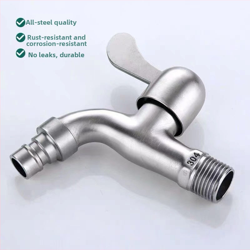 Nástený kohútik z nehrdzavejúcej ocele 304, Leverton 14572 – brúsený povrch, montáž do steny, 0–90°C, tlak 0,8 MPa, priemer sedadla 20 mm