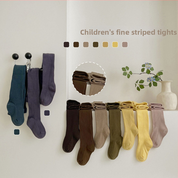 Laste puuvillased sukkpüksid vertikaalsete triipudega, Korea stiilis, 80% puuvill, hingavad, nähtamatud