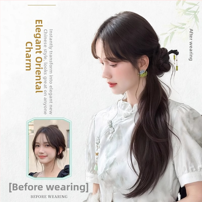 Paruka s chvostom v novom čínskom štýle pre ženy, vlákno odolné voči teplu, nie je možné farbiť, značka Strange, model Gfym ponytail