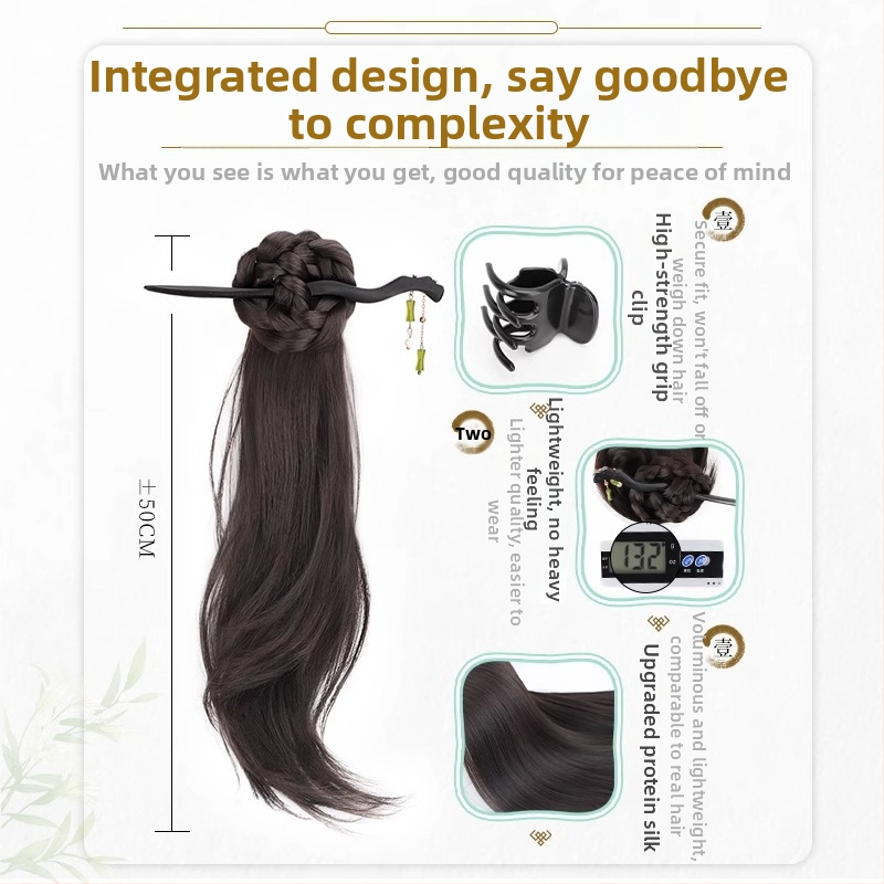 Paruka s chvostom v novom čínskom štýle pre ženy, vlákno odolné voči teplu, nie je možné farbiť, značka Strange, model Gfym ponytail