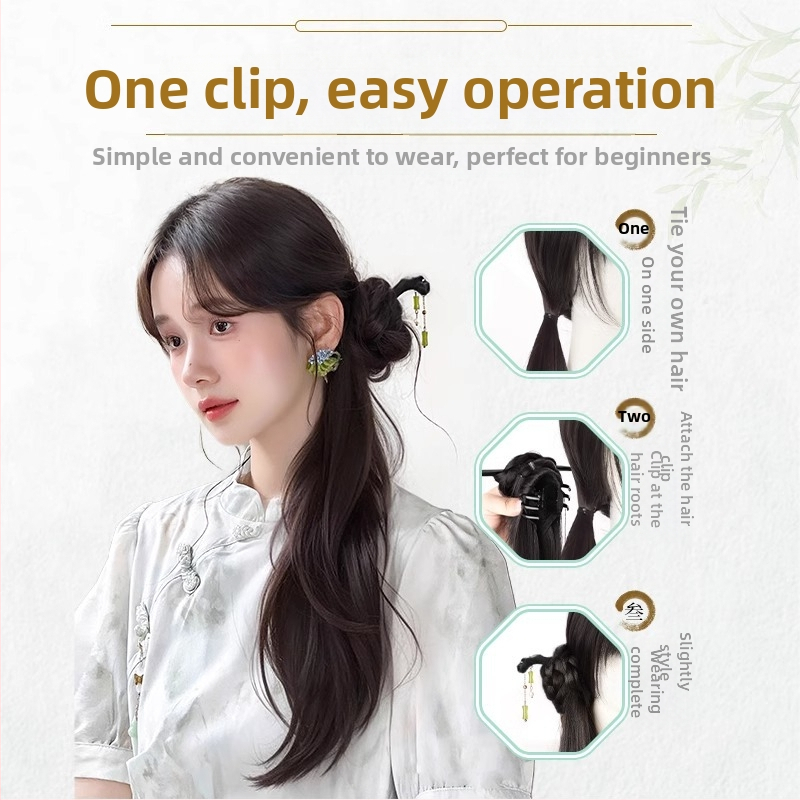 Paruka s chvostom v novom čínskom štýle pre ženy, vlákno odolné voči teplu, nie je možné farbiť, značka Strange, model Gfym ponytail