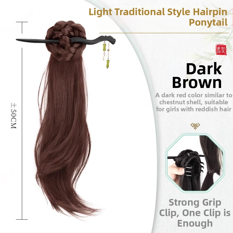 Paruka s chvostom v novom čínskom štýle pre ženy, vlákno odolné voči teplu, nie je možné farbiť, značka Strange, model Gfym ponytail