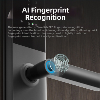 Nutikas lukk koos sõrmejälje ja parooliga — 40 sõrmejälgede salvestus; üle 1 000 000 avamiskordi; skaneerimise aeg <0,1 s; vale vastuvõtmine <0,001%; vale tagasilükkamine <1,0%