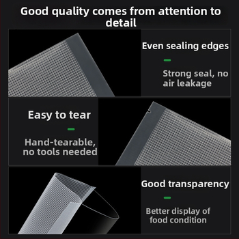 Vakuuminės pakuotės su tinkline tekstūra sea cucumber, maisto kokybės medžiaga, tankus plastikas, mikrobangų saugus, antibakterinis, temperatūros atsparumas -60°C iki 140°C