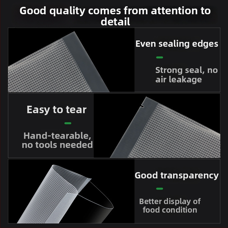 Vakuuminės pakuotės su tinkline tekstūra sea cucumber, maisto kokybės medžiaga, tankus plastikas, mikrobangų saugus, antibakterinis, temperatūros atsparumas -60°C iki 140°C