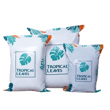 Vakuumska kompresijska vrećica za odjeću – PA+PE materijal, kompresija izvlačenjem zraka, s pumpom, model Green Leaf, Double Fu marka