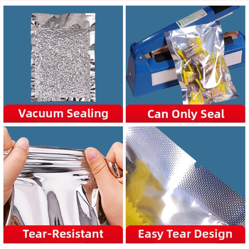Vakuová taška na potraviny s hliníkovou fóliou - priehľadná, pre varené jedlá a sušené ovocie, Net World, denná výroba 1 000 000