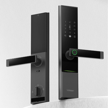 Leisen vodotesná biometrická zámka na bezpečnostné drevené dvere (Model A1; kapacita uložených odtlačkov 100; počet odomknutí >100000; skenovací čas <50 ms; napájanie DC)