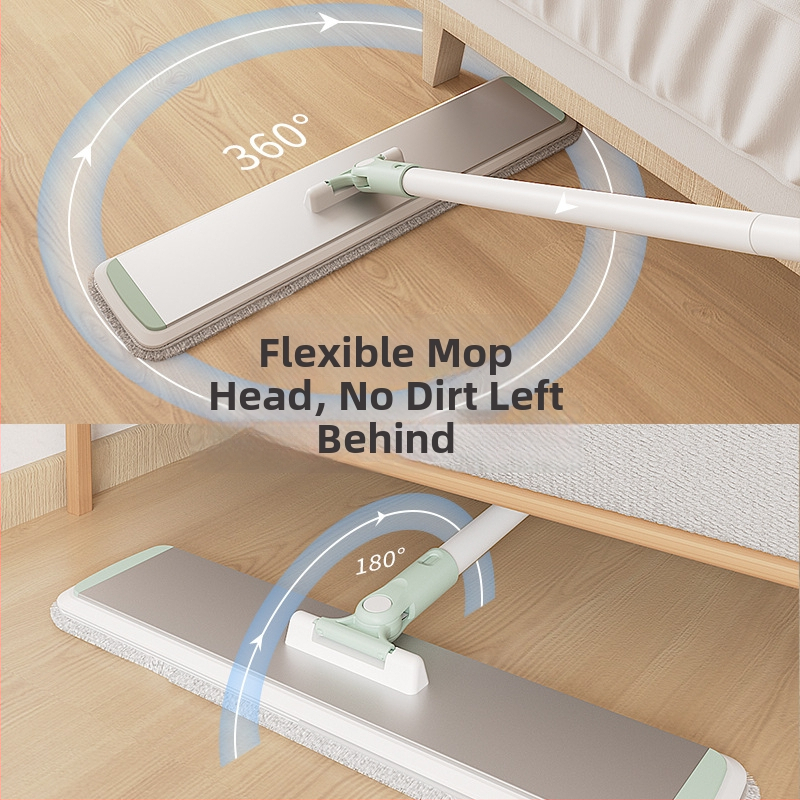 Plokščias mopas su aliuminio lydinio teleskopine rankena, mikropluoštas, drėgnam/sausam valymui, apkrova virš 10 kg