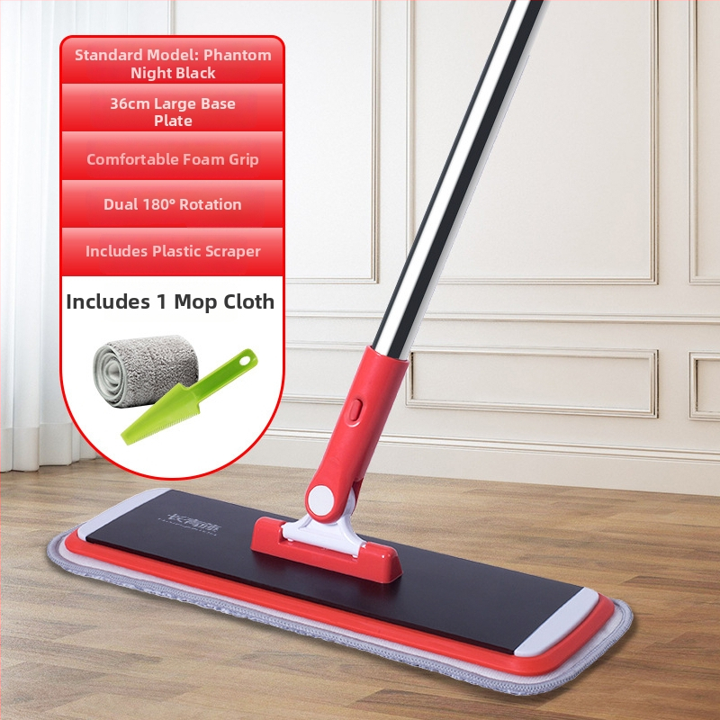 Plakanā mop ar alumīnija sakausējuma teleskopisko rokturi, mikrošķiedra, sausā/mitrā tīrīšana, nestspēja virs 10 kg