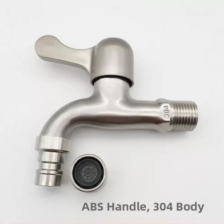 Prívod pre práčku z nehrdzavejúcej ocele 304, model 304-5, nástenná inštalácia, jednoručné ovládanie, povrchová úprava: drôtový ťah