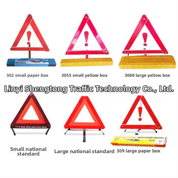 Shengtong járműfigyelmeztető háromszög – összecsukható, fényvisszaverő, PVC/ABS; fedélzeten, vizsgán és vészhelyzeteknél; testreszabás: Igen; magán címke elérhető: Igen