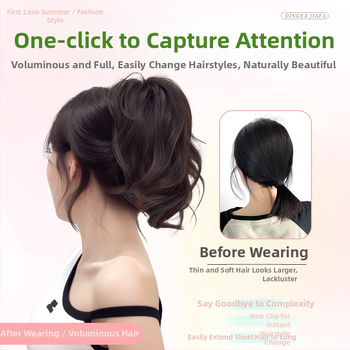 Paruka s konjskim repom, vodopádový dizajn, vysoká koruna, syntetické vlasy odolné voči teplu, nie je vhodná na farbenie ani žehlenie