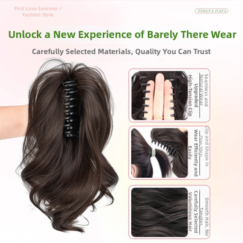 Paruka s konjskim repom, vodopádový dizajn, vysoká koruna, syntetické vlasy odolné voči teplu, nie je vhodná na farbenie ani žehlenie