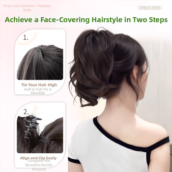 Paruka s konjskim repom, vodopádový dizajn, vysoká koruna, syntetické vlasy odolné voči teplu, nie je vhodná na farbenie ani žehlenie