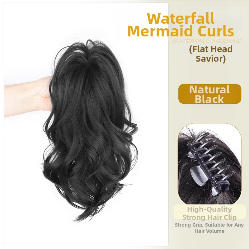 Paruka s konjskim repom, vodopádový dizajn, vysoká koruna, syntetické vlasy odolné voči teplu, nie je vhodná na farbenie ani žehlenie