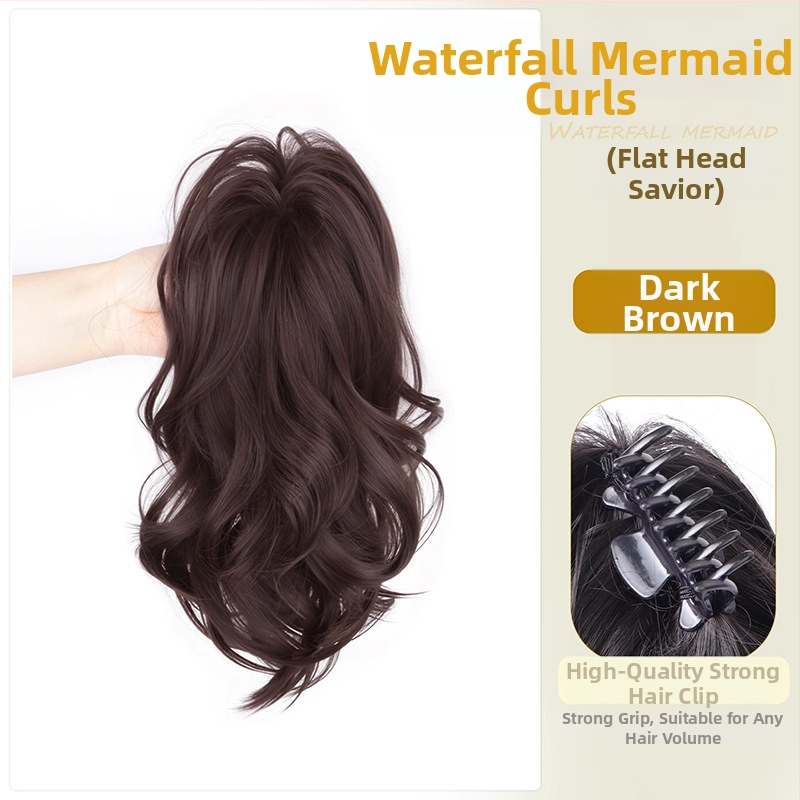 Paruka s konjskim repom, vodopádový dizajn, vysoká koruna, syntetické vlasy odolné voči teplu, nie je vhodná na farbenie ani žehlenie