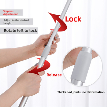 Teleskopická vidlica na oblečenie pre domáce použitie — sušiaca tyč z PP a vesmírneho hliníka, na balkón