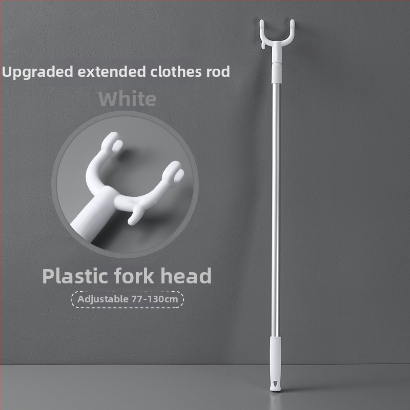 Teleskopická vidlica na oblečenie pre domáce použitie — sušiaca tyč z PP a vesmírneho hliníka, na balkón