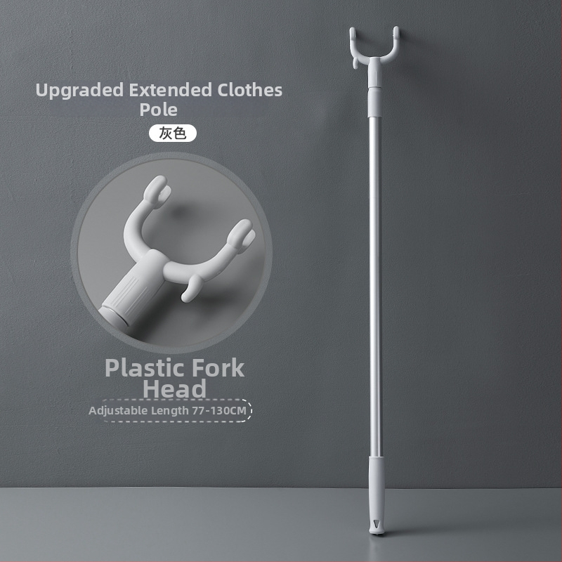 Teleskopická vidlica na oblečenie pre domáce použitie — sušiaca tyč z PP a vesmírneho hliníka, na balkón