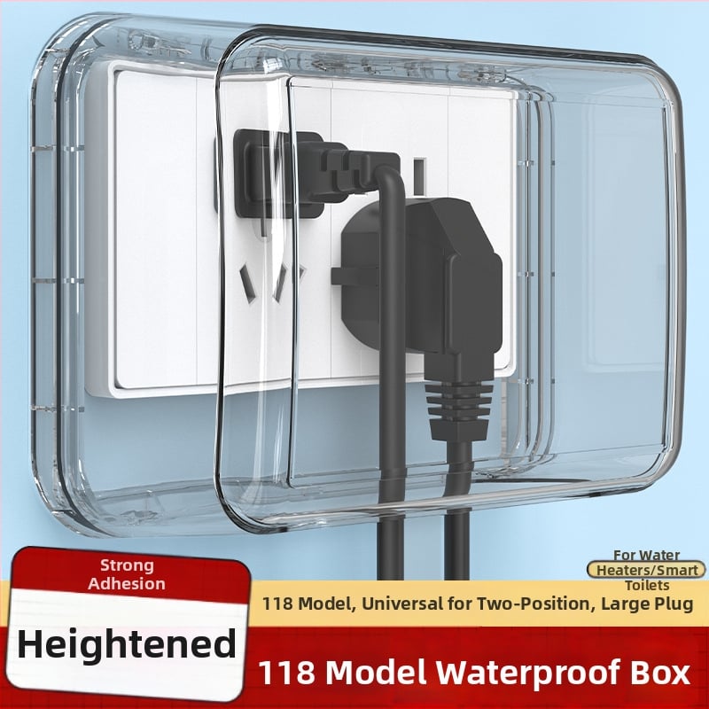 FDUN 118 tipo universalus dviejų polių atsparus vandeniui kištukų dangtelis, jungčių dėžutė išmaniajai tualetei ir karšto vandens boileriui
