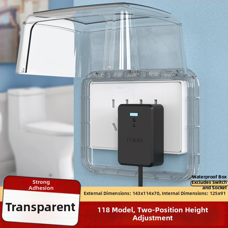 FDUN 118 tipo universalus dviejų polių atsparus vandeniui kištukų dangtelis, jungčių dėžutė išmaniajai tualetei ir karšto vandens boileriui